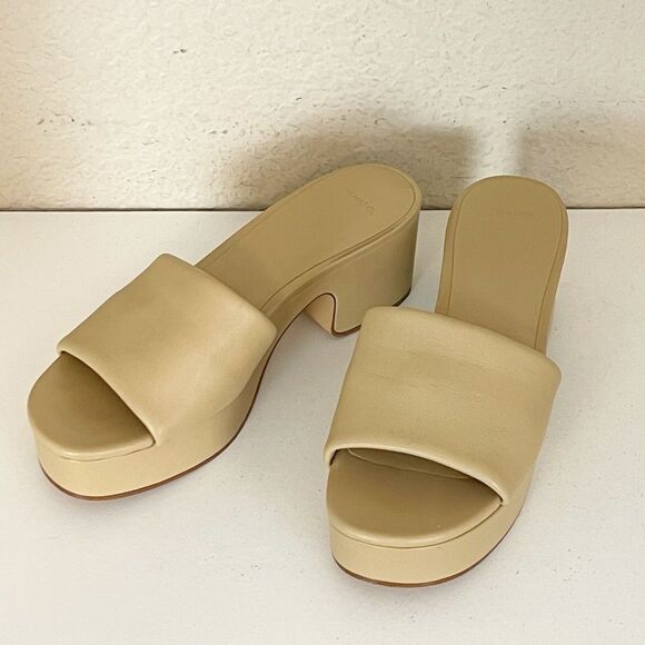 Vince Margo chunky platform block heel leather sandal blonde size 10 - Picture 7 of 16